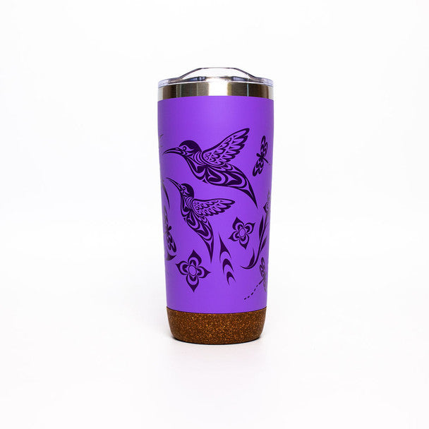 Cork Base Travel Mug (20oz) - Hummingbird by Simone Diamond