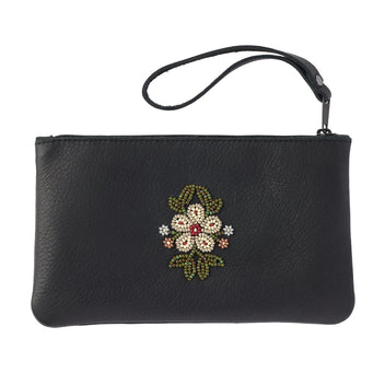 Floret Beaded Wristlet - Black