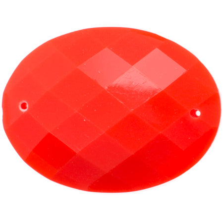 Resin Sew-on Bright Stone 10pc Oval 30x40mm Tangerine