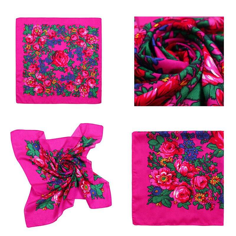 (45x45) Metallic Fuchsia Kokum Scarf