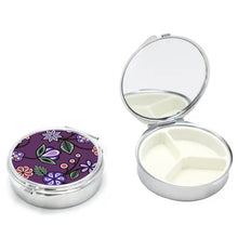 Load image into Gallery viewer, Pill Case with Mirror (small) - Ojibwe Florals by Storm Angeconeb
