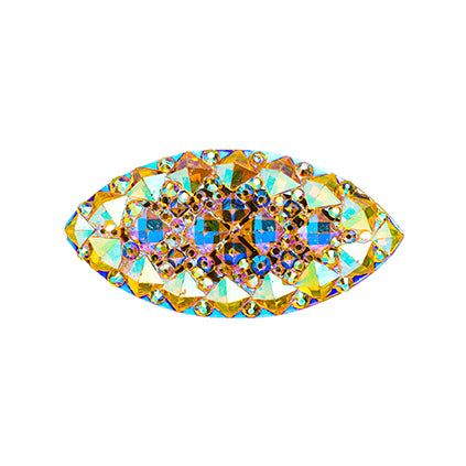 Resin Sew-on GummySpike(10pcs) Navette 15x30mm Citrine AB