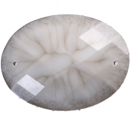 Resin Sew-on Crinkle Stone 10pcs Oval 30x40mm White