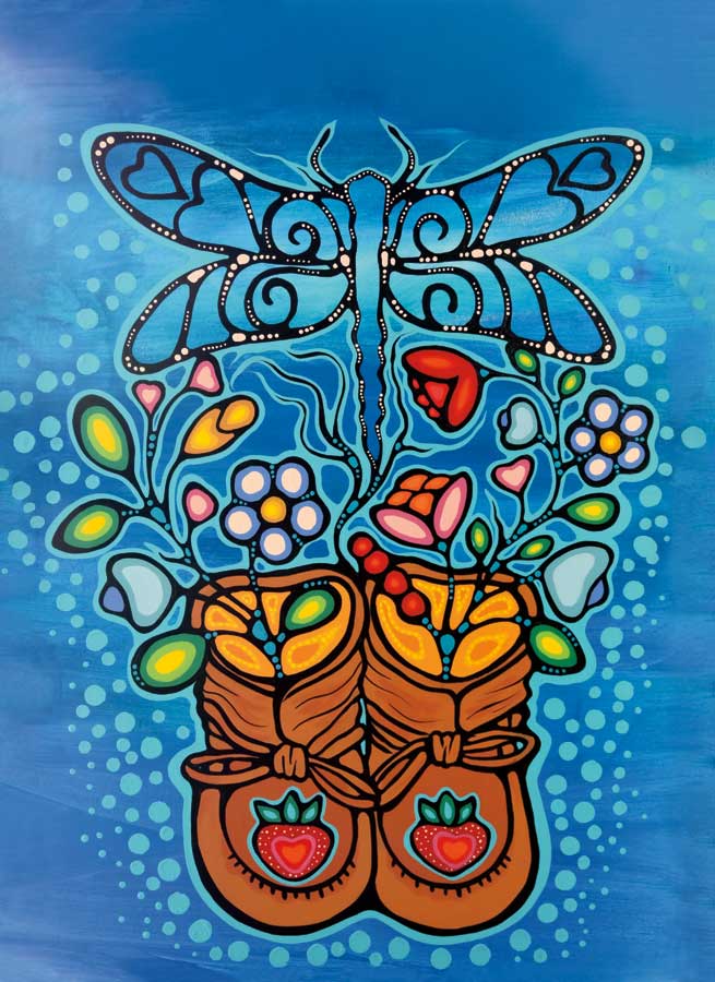 Tea Towel (microfiber) - Little Ancestors by Jackie Traverse