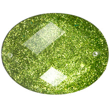 Load image into Gallery viewer, Resin Sew-on Glitter Stone 10p Oval 30x40mm Peridot
