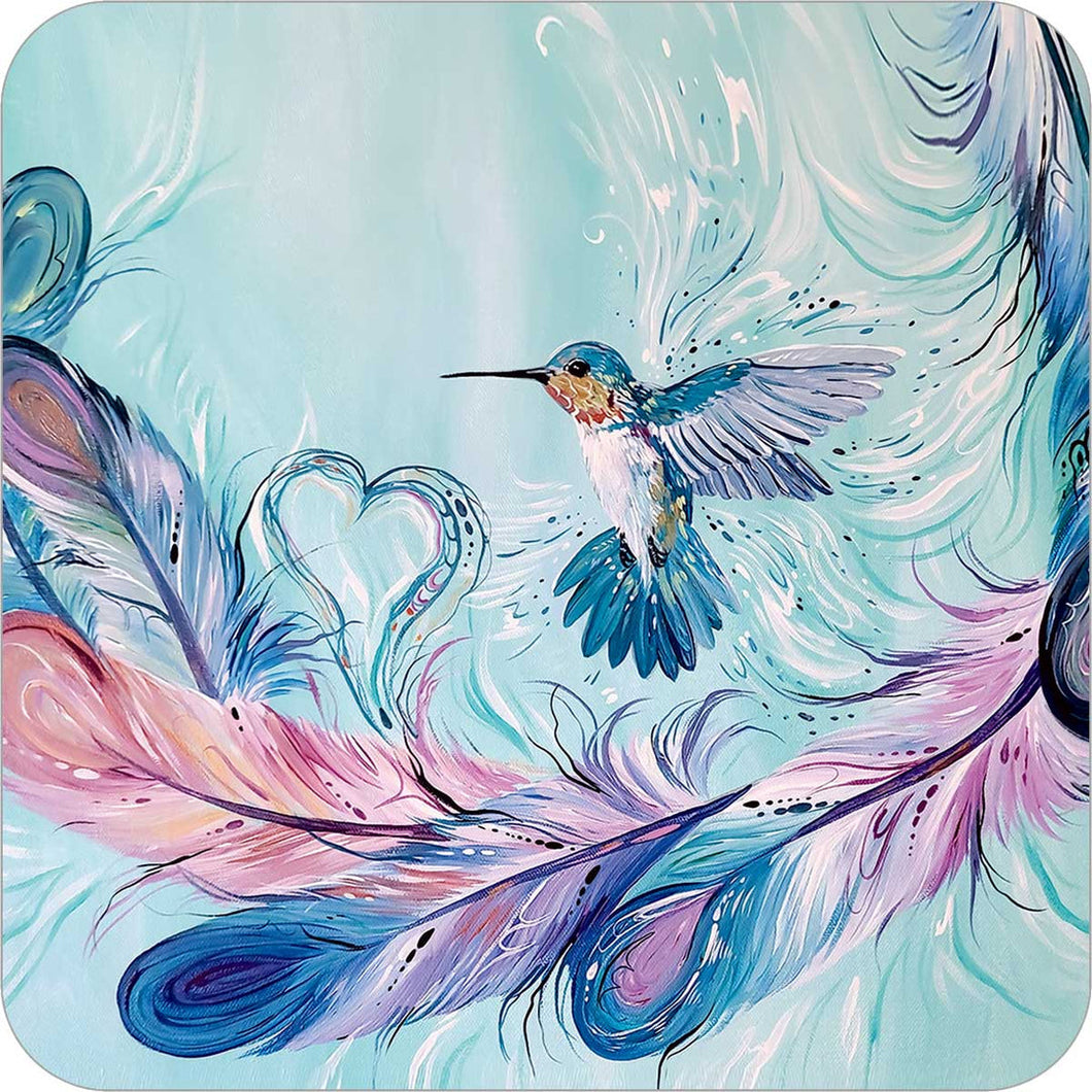 Lined Workbook - Hummingbird Feathers by Carla Joseph
