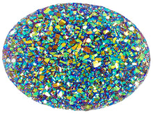 Load image into Gallery viewer, Resin Sew-on Sugar Stone 10pcs Oval 30x40mm Dark Grey AB
