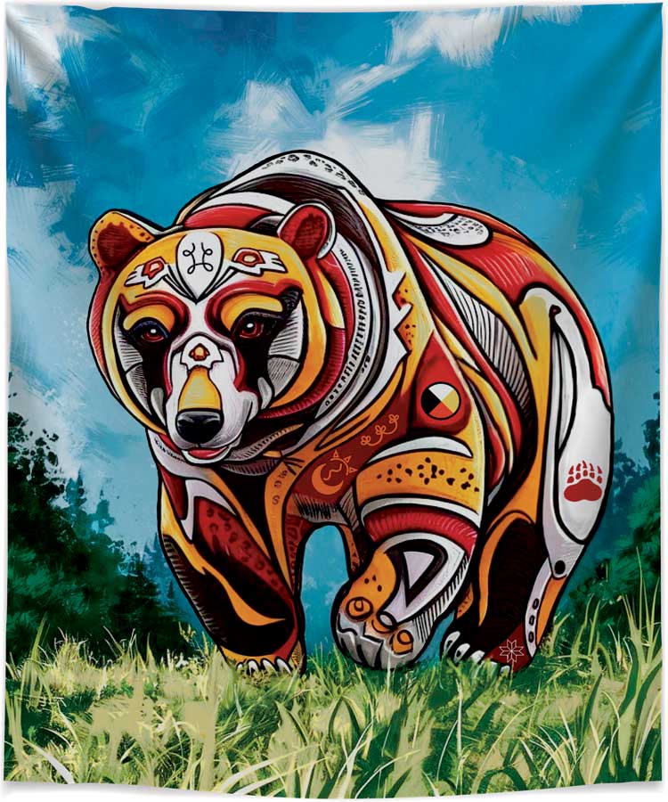 Fleece Blanket - Spirit Bear by Stephanie White