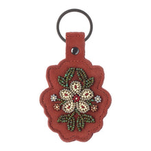 Load image into Gallery viewer, Floret Beaded Keychain - Red Clay
