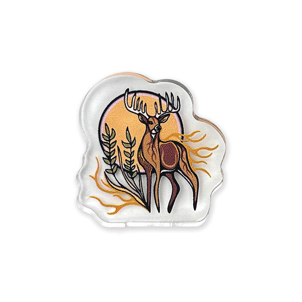 Acrylic Pin - Deer (Waawaashkeshi) by Storm Angeconeb