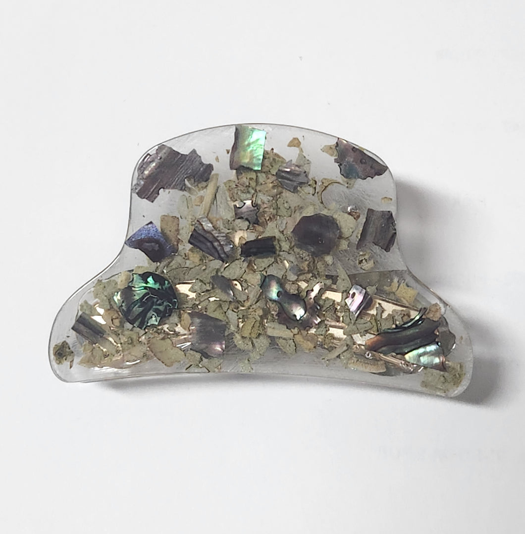 Hair Claw:Abalone & Sage