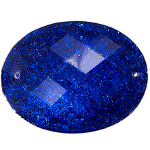 Load image into Gallery viewer, Resin Sew-on Glitter Stone 10p Oval 30x40mm Royal Blue
