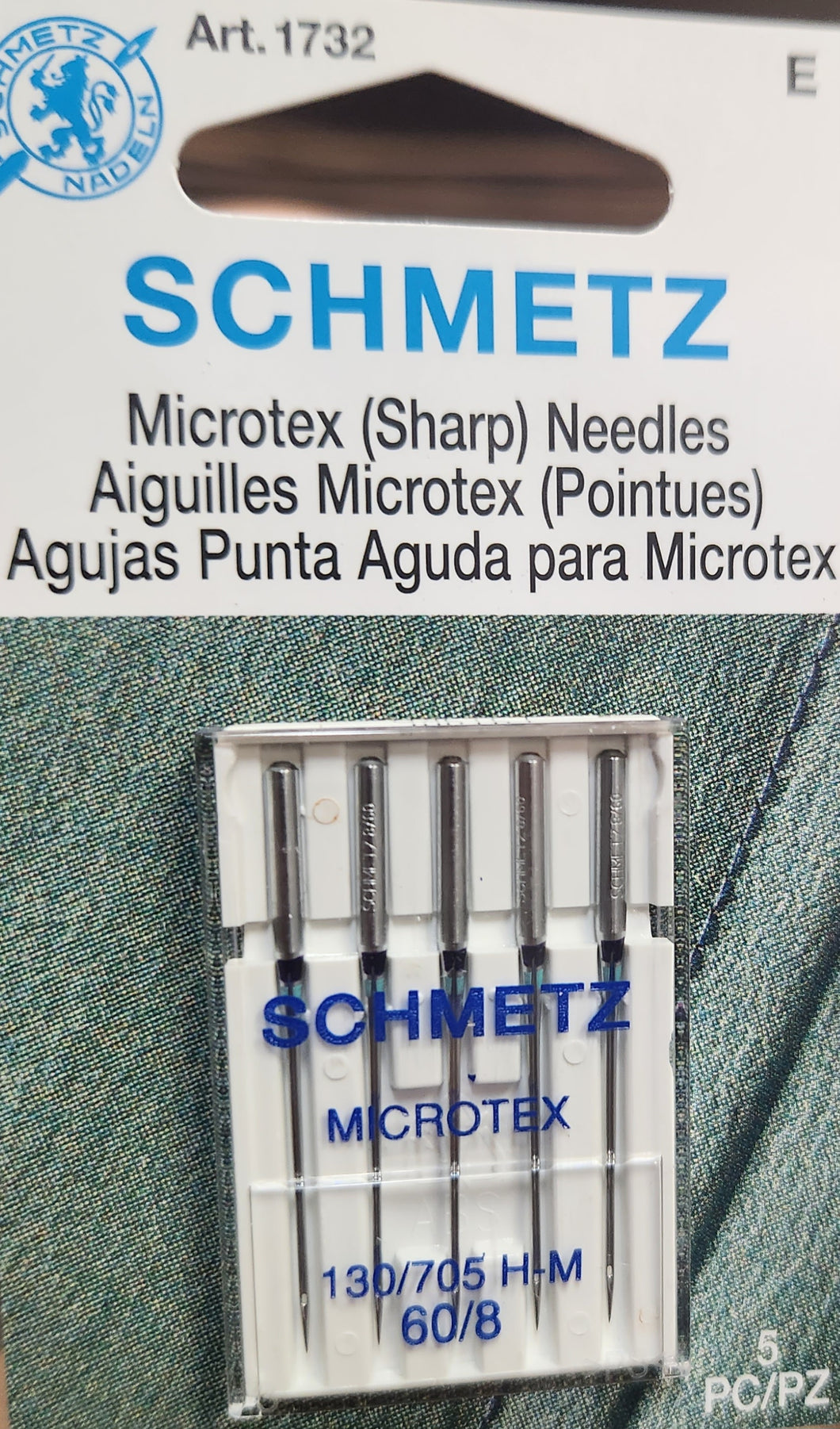 SCHMETZ Microtex (Sharp) Needles 130/705 H-M 60/8
