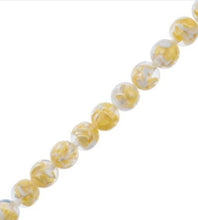 Load image into Gallery viewer, Resin Round Beads with Heart 7" Strand (15.8mm) - Yellow
