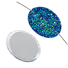 Load image into Gallery viewer, Resin Sew-on Sugar Stone 10pcs Oval 30x40mm Black AB
