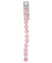 Load image into Gallery viewer, Resin Round Beads with Heart 7" Strand (15.8mm) - Pink
