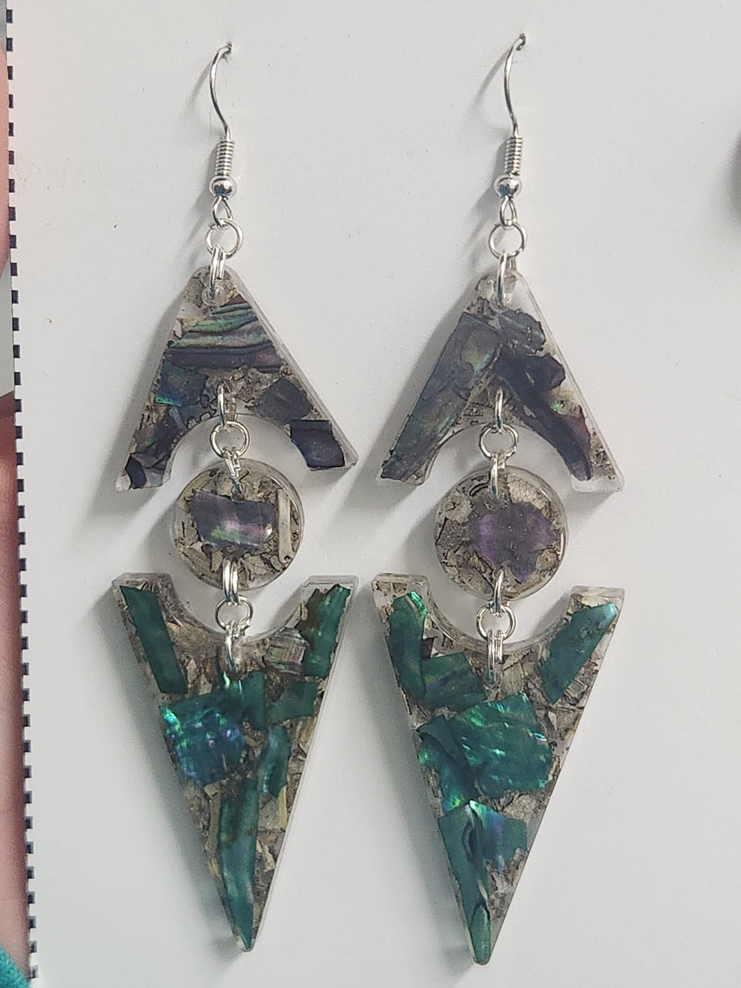 Abalone & Sage Earings