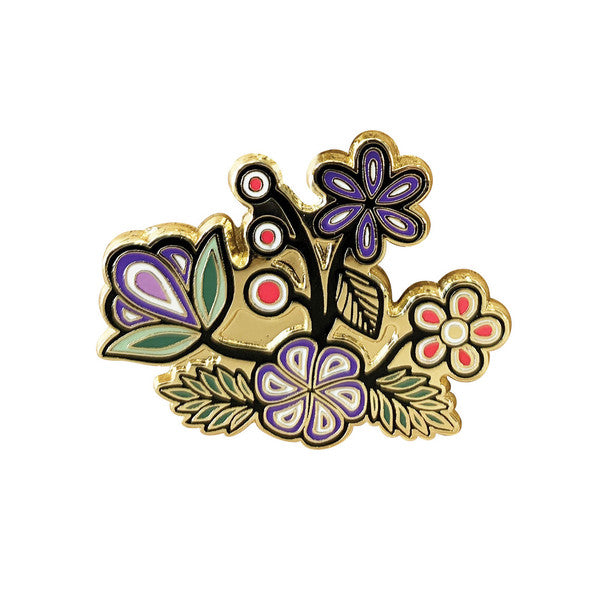 Enamel Pin - Ojibwe Florals by Storm Angeconeb