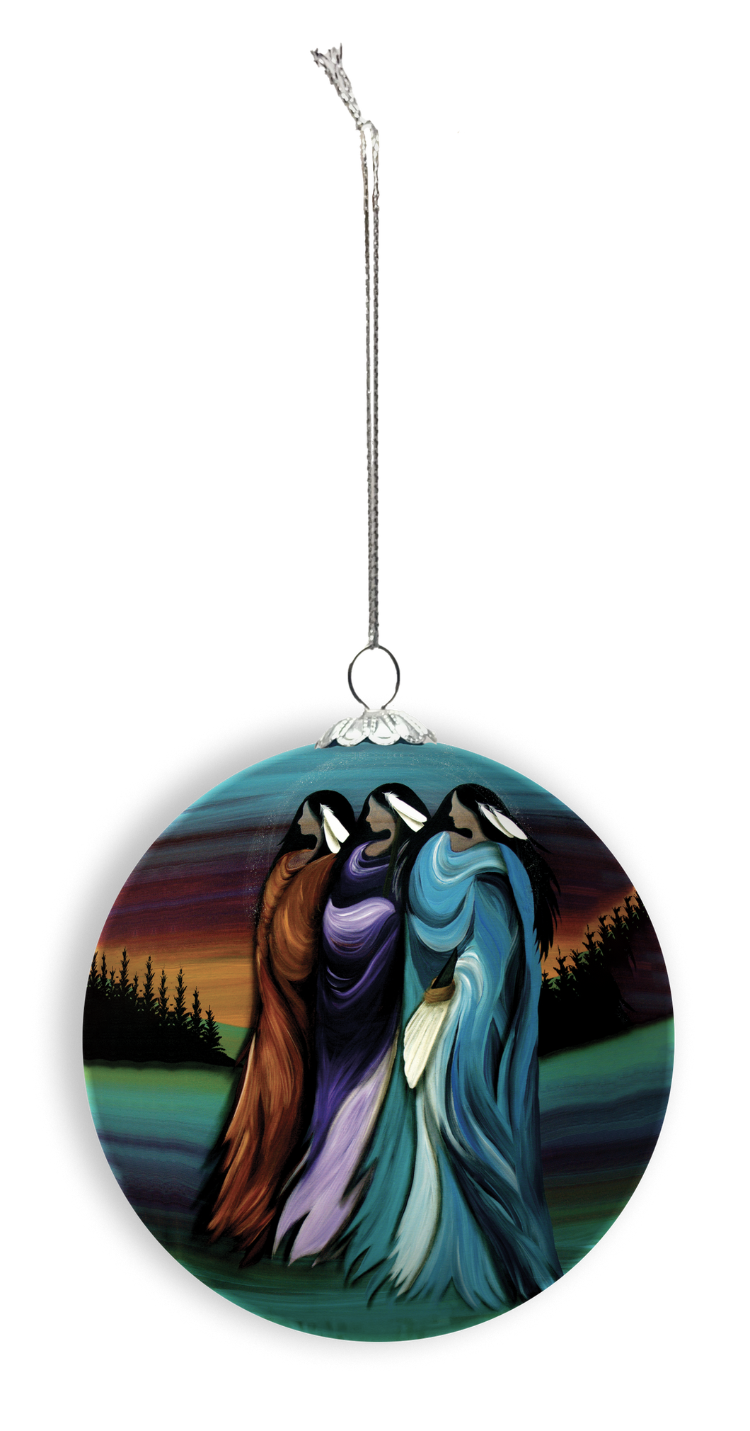 Three Sisters - Glass Ornament by Betty Albert