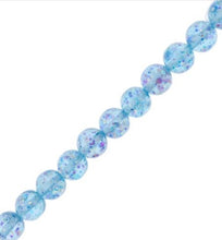 Load image into Gallery viewer, Resin Round Beads with Sequin 7" Strand (15.8mm) - Blue AB
