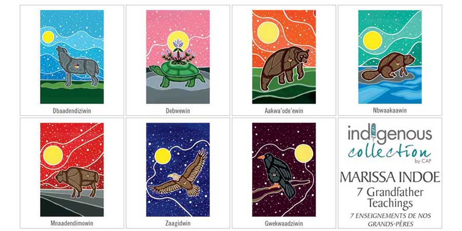 Cards and Envelopes - 7 Grandfather Teachings by Marissa Indoe