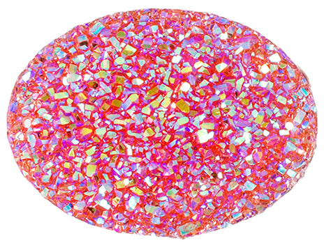 Resin Sew-on Sugar Stone 10pcs Oval 30x40mm Fuchsia AB