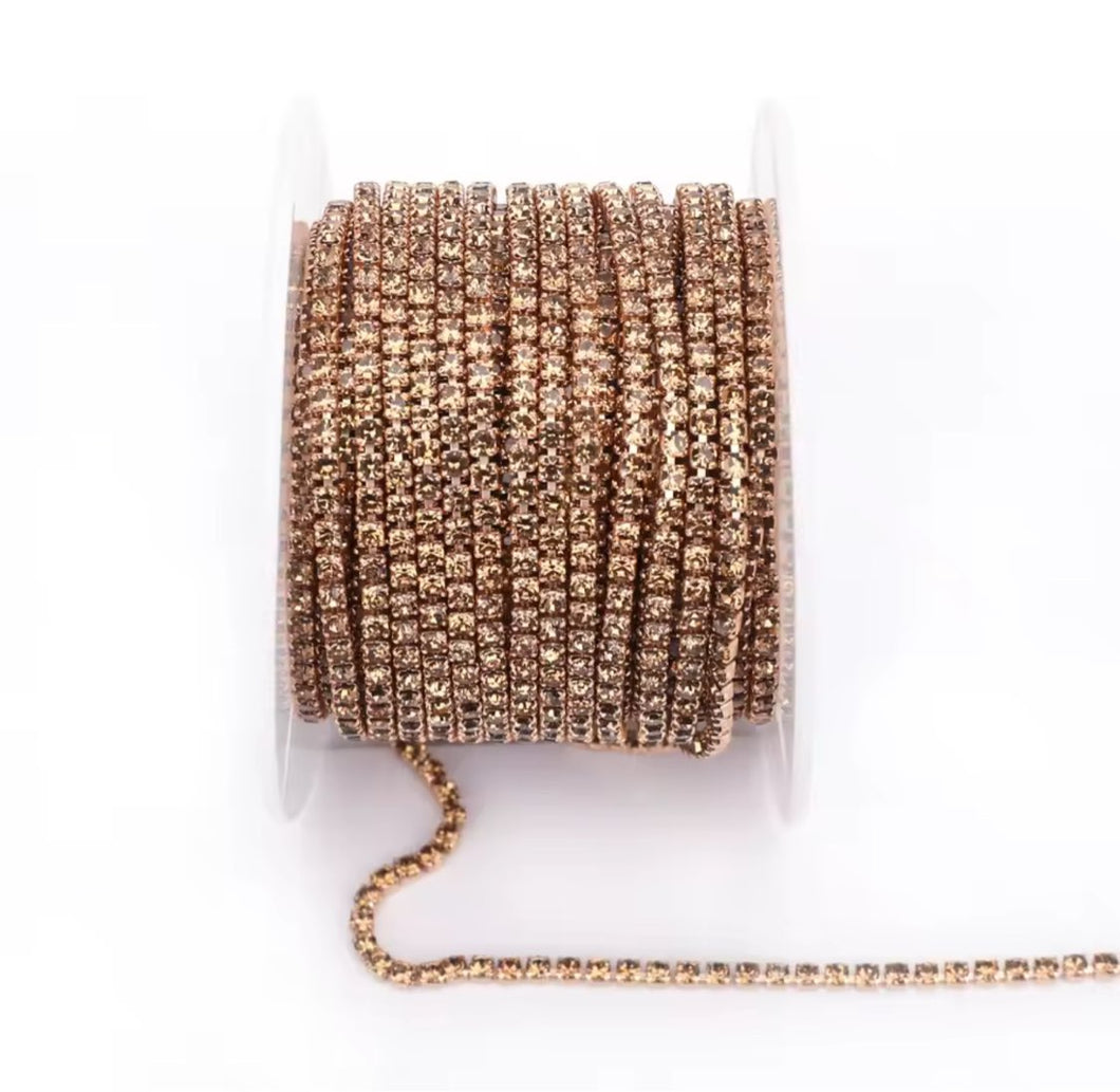 Light Crystal Topaz Rhinestone Banding ss6