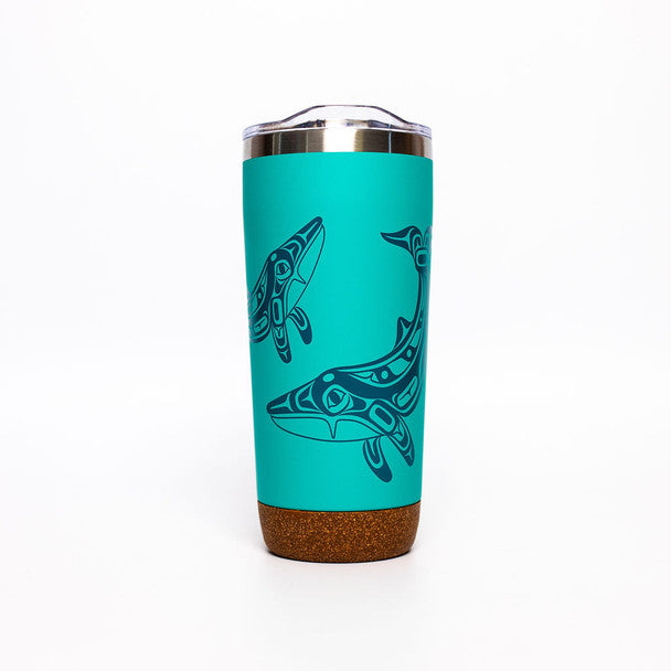Cork Base Travel Mug (20oz) - Humpback Whale by Gordon White