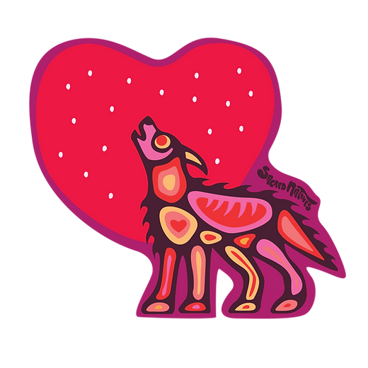 Sacred Natives Strawberry Moon Wolf Sticker