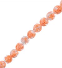 Load image into Gallery viewer, Resin Round Beads with Heart 7" Strand (15.8mm) - Orange
