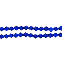 Load image into Gallery viewer, Bicone 2 Strand 7&quot;- 8mm Transparent Dark Sapphire
