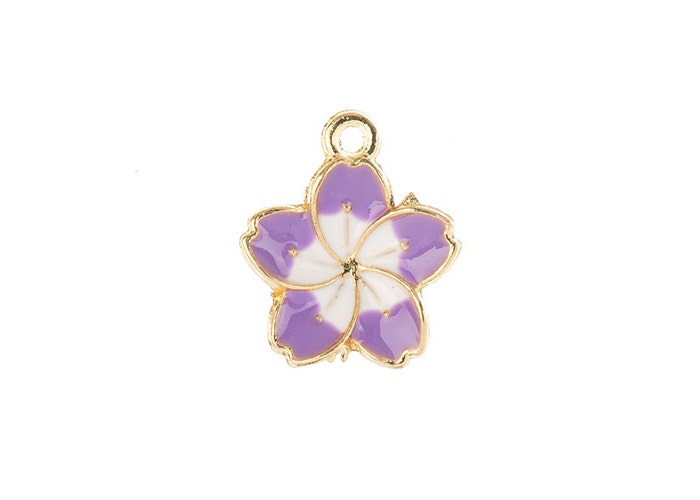 Sweet & Petite Charms 13x16mm Purple Flower 8pc