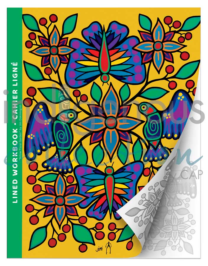 Lined Workbook - Yellow Floral Garden by Jim Oskineegish