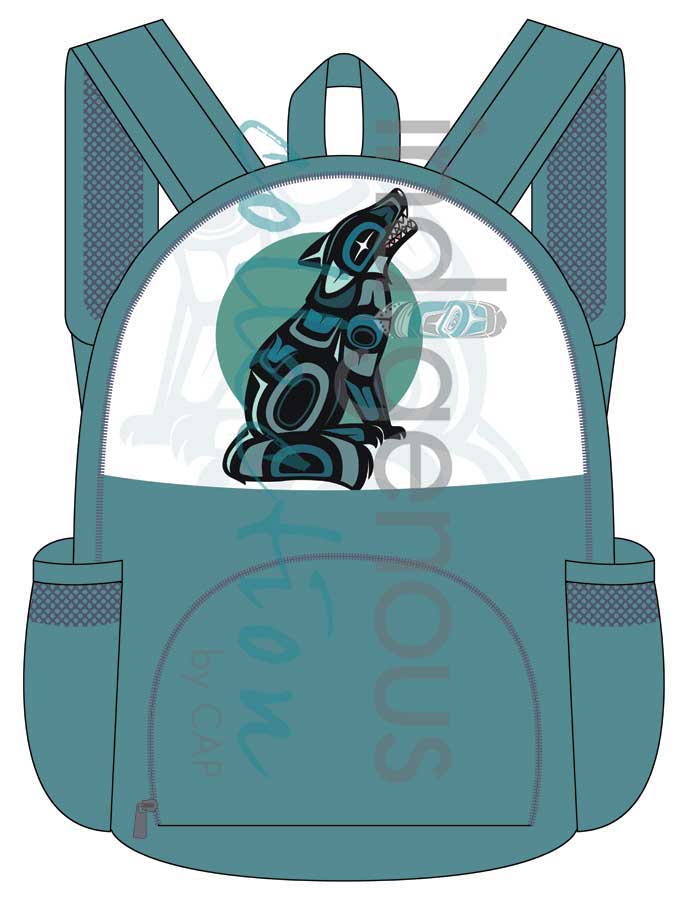 Foldable Backpack - Wolf by Chantelle Trainor-Matties