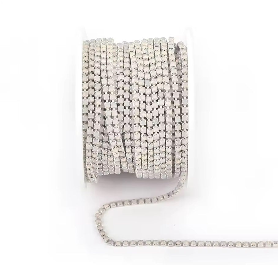 White Opal Rhinestone Banding ss6