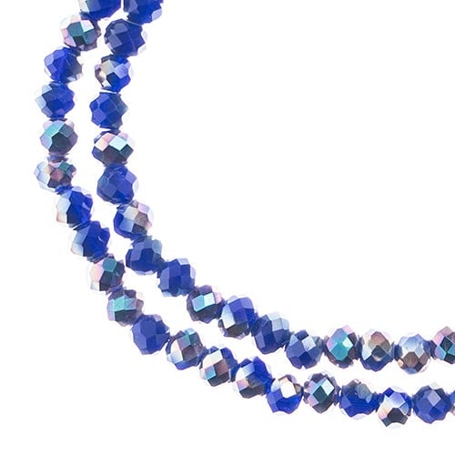 Rondelle 3x4mm Opaque Dark Sapphire with Half Iris