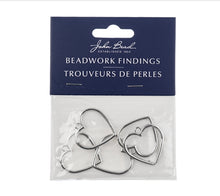 Load image into Gallery viewer, Beadwork Findings - Silver Pendant Hearts 25x25mm (5pc)
