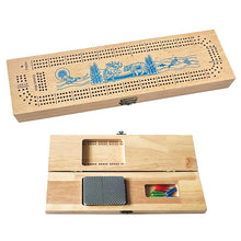 Load image into Gallery viewer, 3-Track Cribbage Board - All My Relatives by Storm Angeconeb
