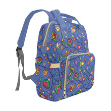Load image into Gallery viewer, Heartbeat Petals Blue Multi-Function Diaper Backpack/Diaper Bag
