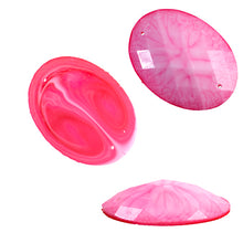 Load image into Gallery viewer, Resin Sew-on Crinkle Stone 10pcs Oval 30x40mm Hot Pink

