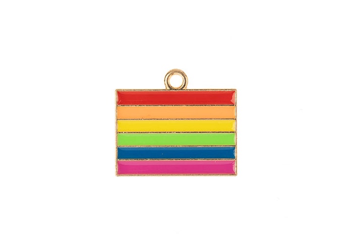 Sweet & Petite Charms 17.5x20mm Rainbow Flag 6pc