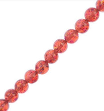 Load image into Gallery viewer, Resin Round Beads with Sequin 7" Strand (15.8mm) - Red AB
