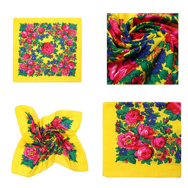 (60x60) Metallic Yellow Kokum Scarf