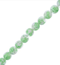 Load image into Gallery viewer, Resin Round Beads with Heart 7" Strand (15.8mm) - Green
