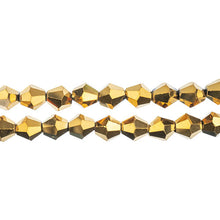 Load image into Gallery viewer, Bicone 2 Strand 7&quot;- 8mm Opaque Gold Iris
