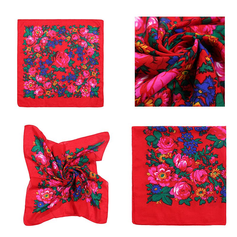 (60x60) Metallic Red Kokum Scarf