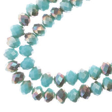 Load image into Gallery viewer, Rondelle 6x8mm Opaque Turquoise Blue w/Half Champaign Luster
