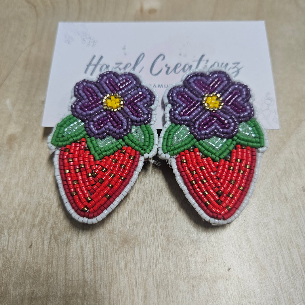 Hazel Creations - Strawberries w/Purple Flowers