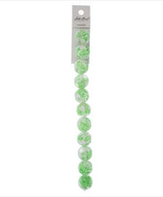Load image into Gallery viewer, Resin Round Beads with Heart 7" Strand (15.8mm) - Green

