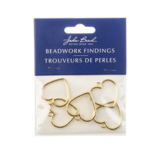 Load image into Gallery viewer, Beadwork Findings - Gold Pendant Hearts 25x25mm (5pc)
